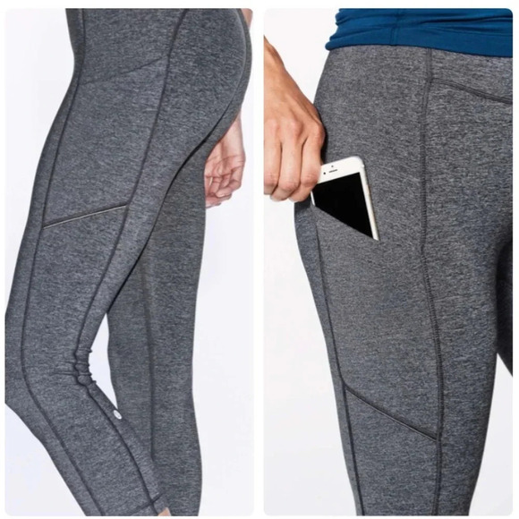 Lululemon Speed Up Crop 21" Heathered Black Size 6 W6AK6S - Picture 3 of 15